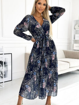 Robe de jour model 188111 Numoco  bleu marine