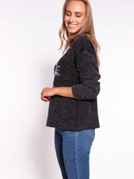 Pull Motif Chat 170035 MKM noir