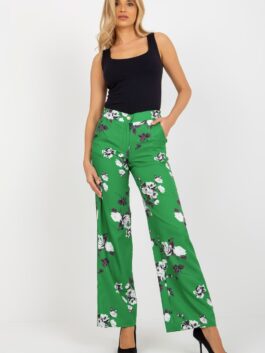 Pantalon femme à fleurs, vert – Lakerta