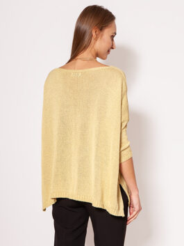 Pull surdimensionné avec un fil brillant chic, jaune – MKM