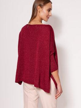 Pull surdimensionné avec un fil brillant chic, rouge – MKM