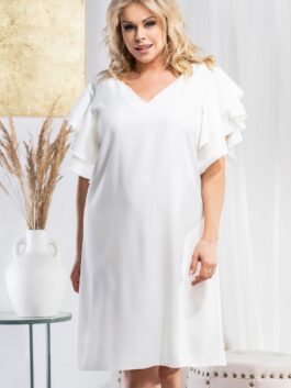 Robe grande taille coupe ample, blanc – Karko