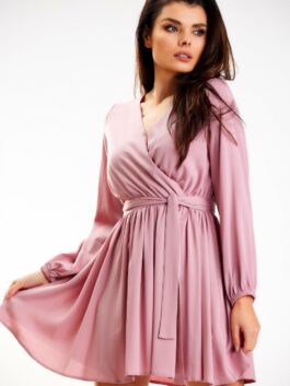 Mini robe à manches longues, rosé – awama