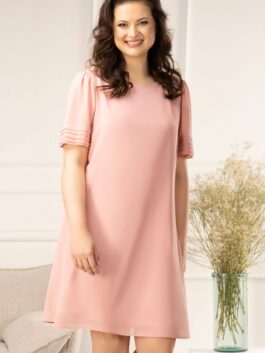 Robe grande taille, rosé uni – Karko