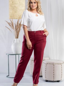 Pantalon taille plus 180475 Karko  rouge