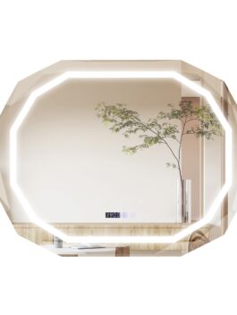 Miroir ovale de salle de bain avec LED antibuée fonction mémoire